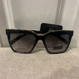 House of Harlow 1960 Black Sunglasses with Gold Trim
